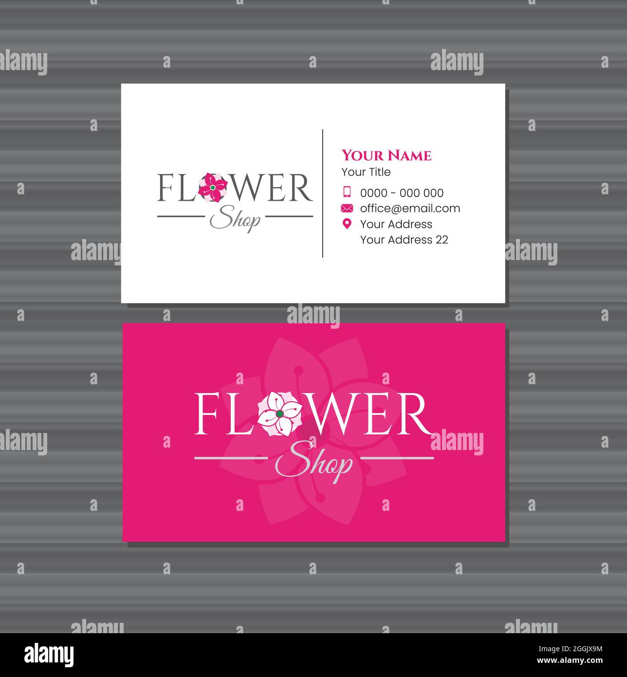 Flower Shop Business Card with Logo Stock Vector Image & Art Alamy