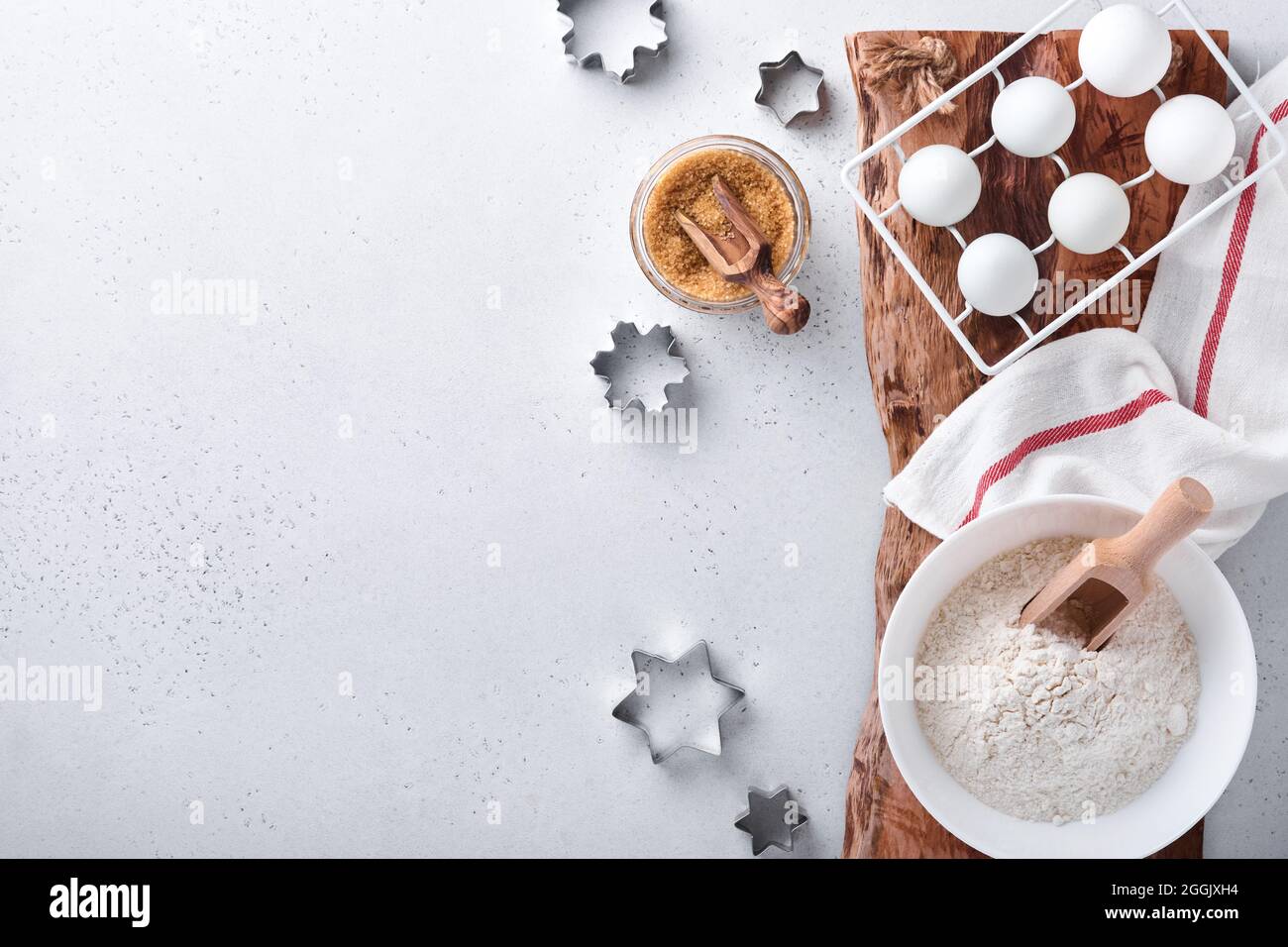 Ingredients for cooking homemade baking. Baking background with flour ...