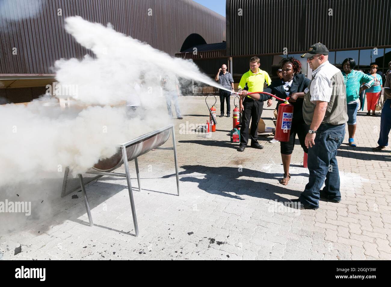 JOHANNESBURG, SOUTH AFRICA Aug 12, 2021 The Fire hazard training with powder based