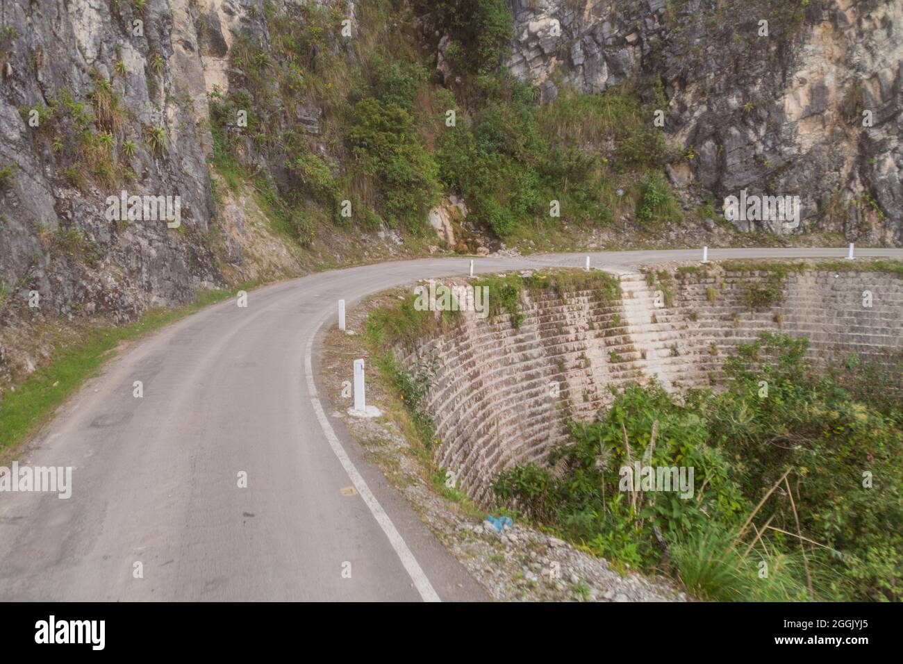 Mountain road between Celendin and Balsas, Peru. Stock Photo