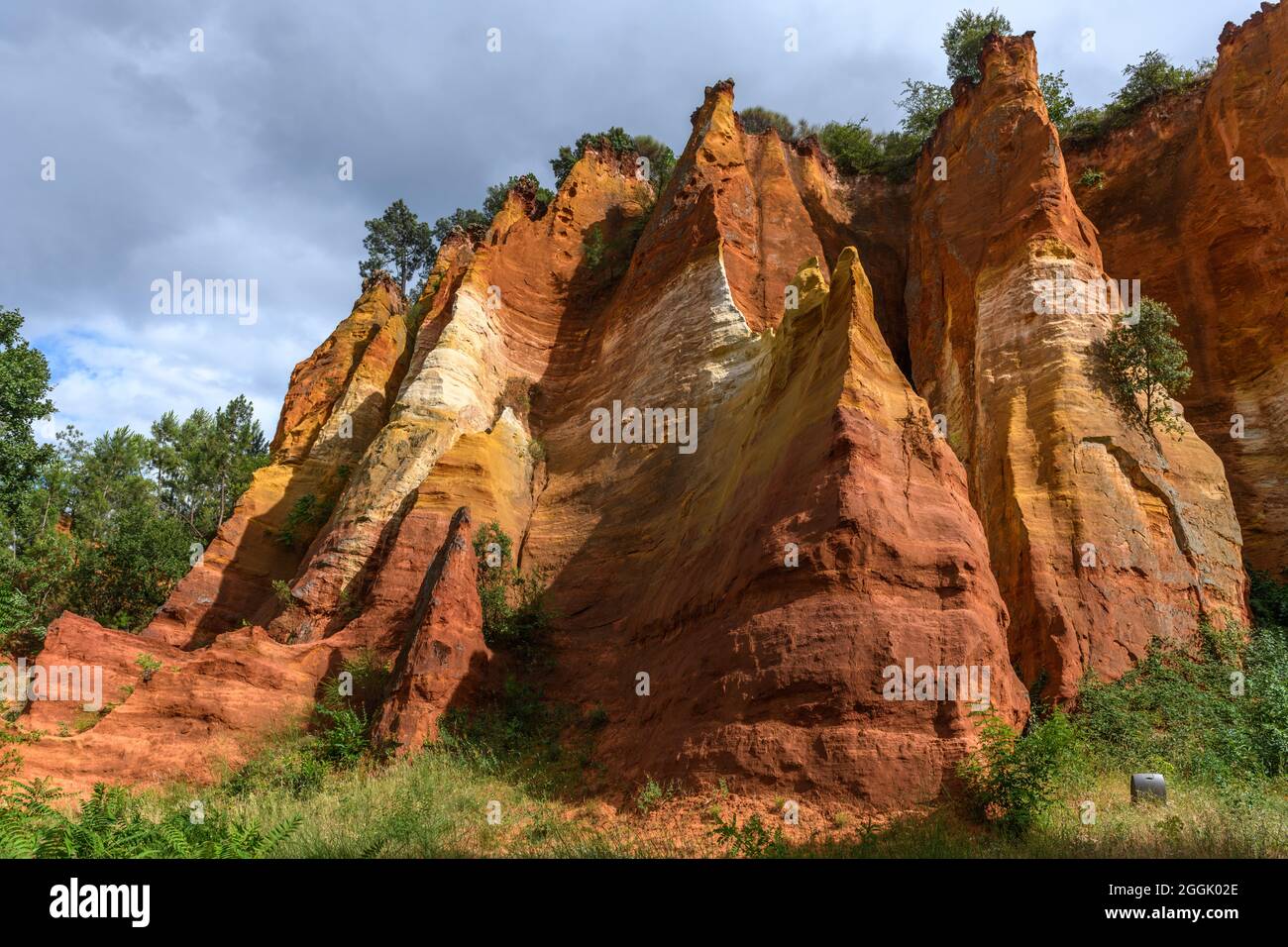 Luberon ocher near the village of Roussillon. Geological wonder in Provence. Stock Photo