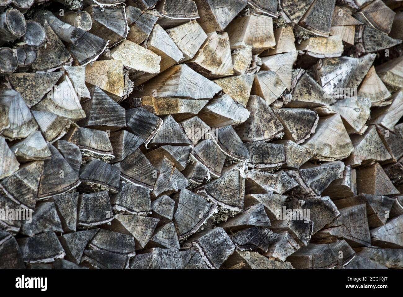 Stack of wooden logs, Finland Stock Photo