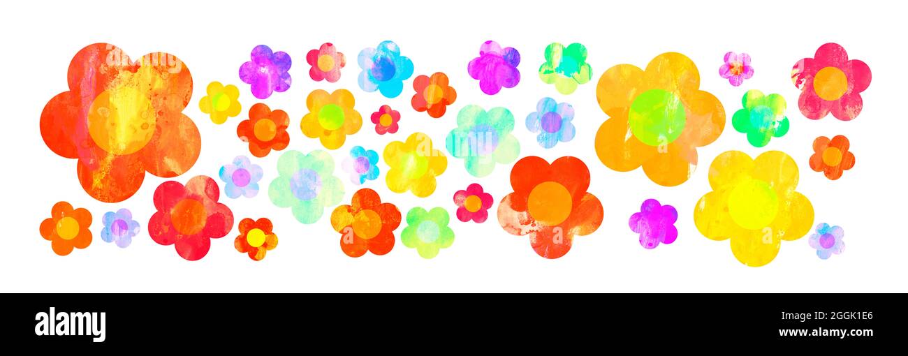 Floral pattern in watercolors Stock Photo