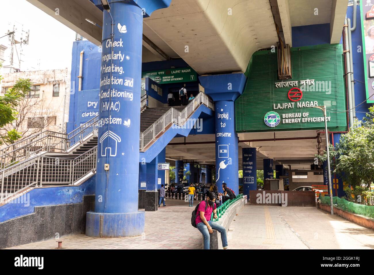 View of the Lajpat Nagar metro station in south Delhi Stock Photo Alamy