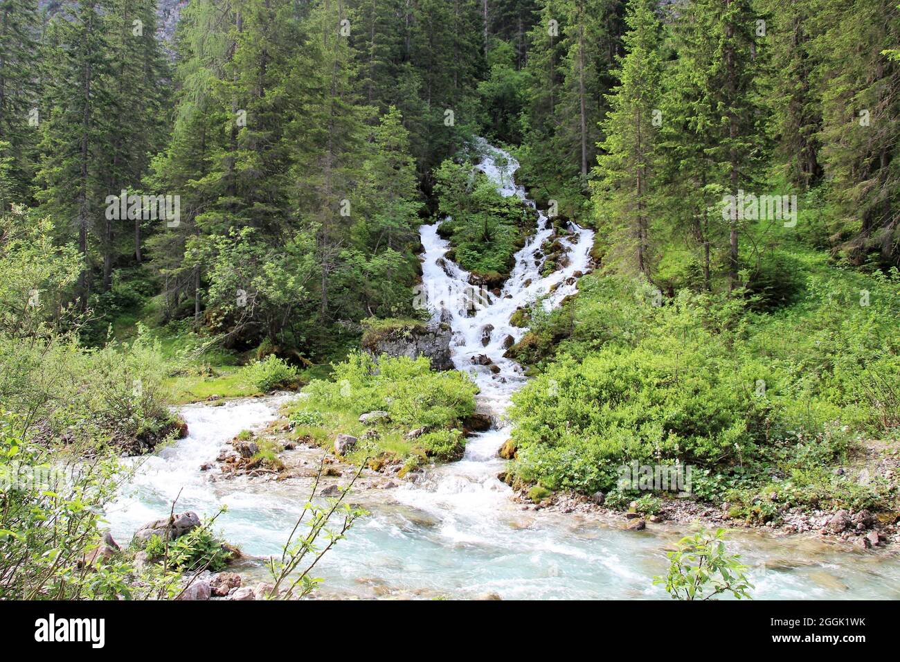 Karwendelbach, Karwendeltal, Karwendel Mountains, Tyrol, Austria, Stock Photo