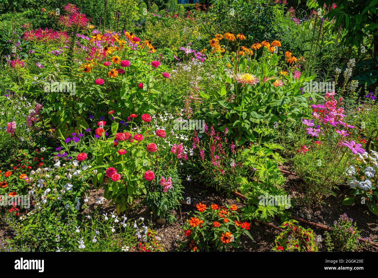 flower beds embellish the ancient medieval town of Annecy. Annecy, Haute-Savoie, Auvergne-Rhône-Alpes, France, europe Stock Photo