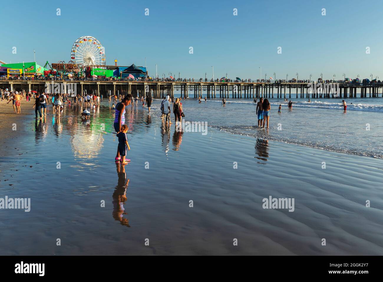 Santa Monica State Beach, Santa Monica, California, USA Stock Photo