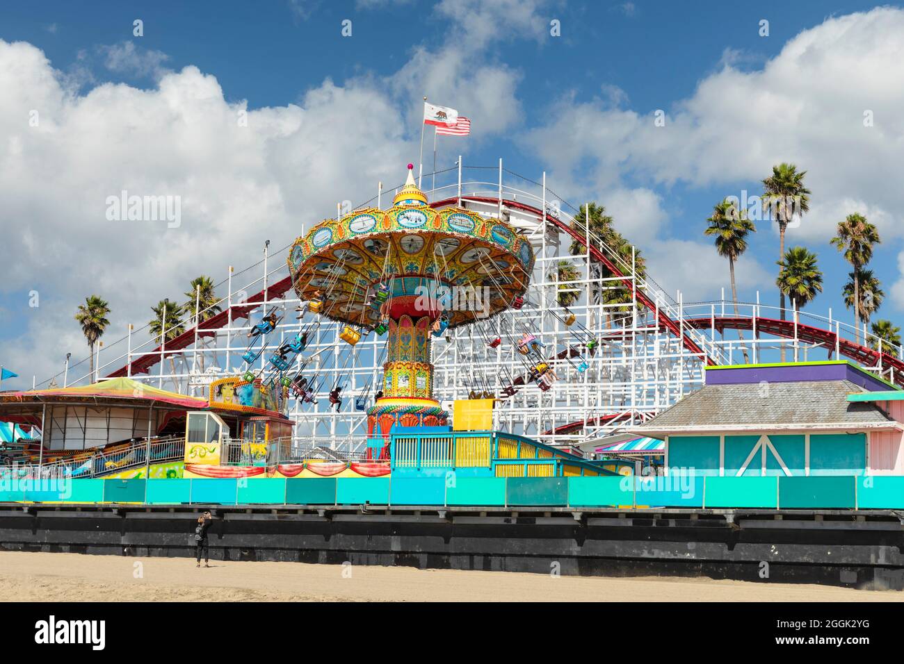Amusement park on Santa Cruz Beach Board Walk, California, USA Stock Photo