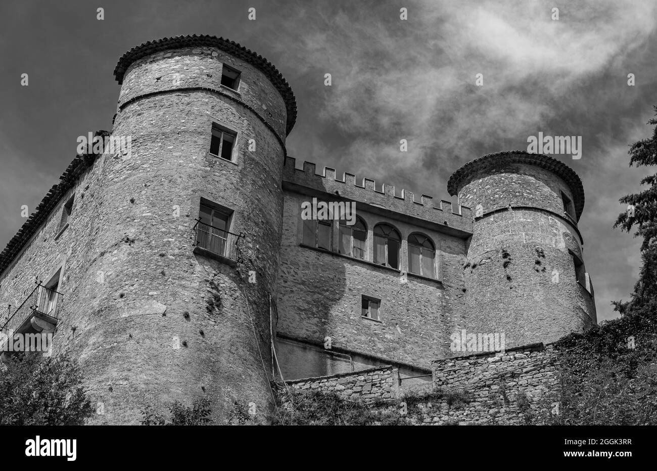 The Castle of Carpinone was probably built in the Norman period and from the time of its construction until the end of the thirteenth century the buil Stock Photo