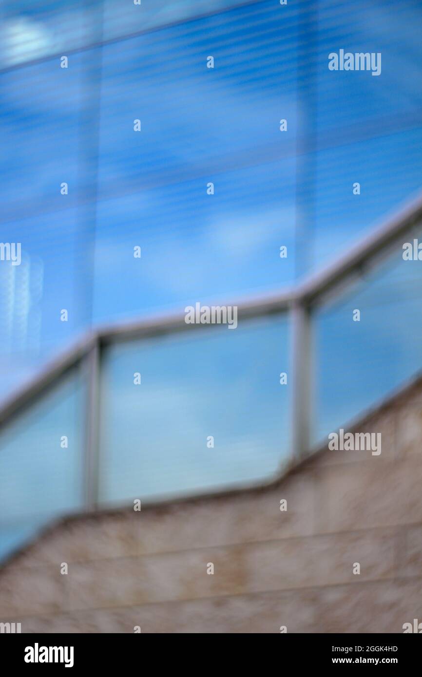 Glass facade with railing Stock Photo - Alamy