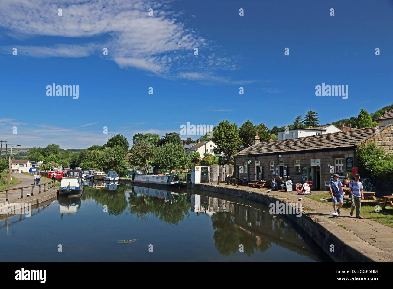 Five Rise Locks Cafe, Leeds Liverpool Canal, Bingley Stock Photo