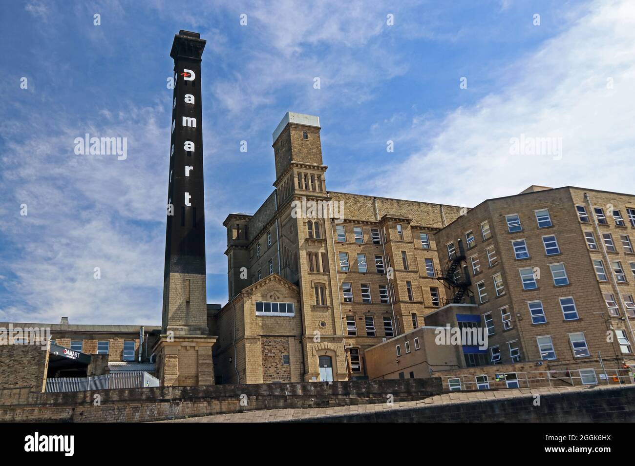 Damart factory, beside Leeds Liverpool Canal, Bingley Stock Photo