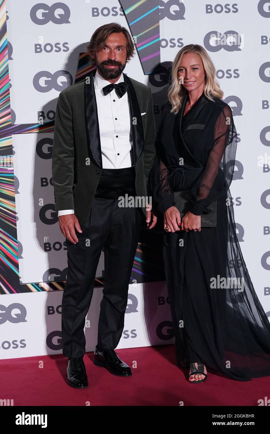 Andrea Pirlo and Valentina Baldini arriving at the GQ Men of the Year