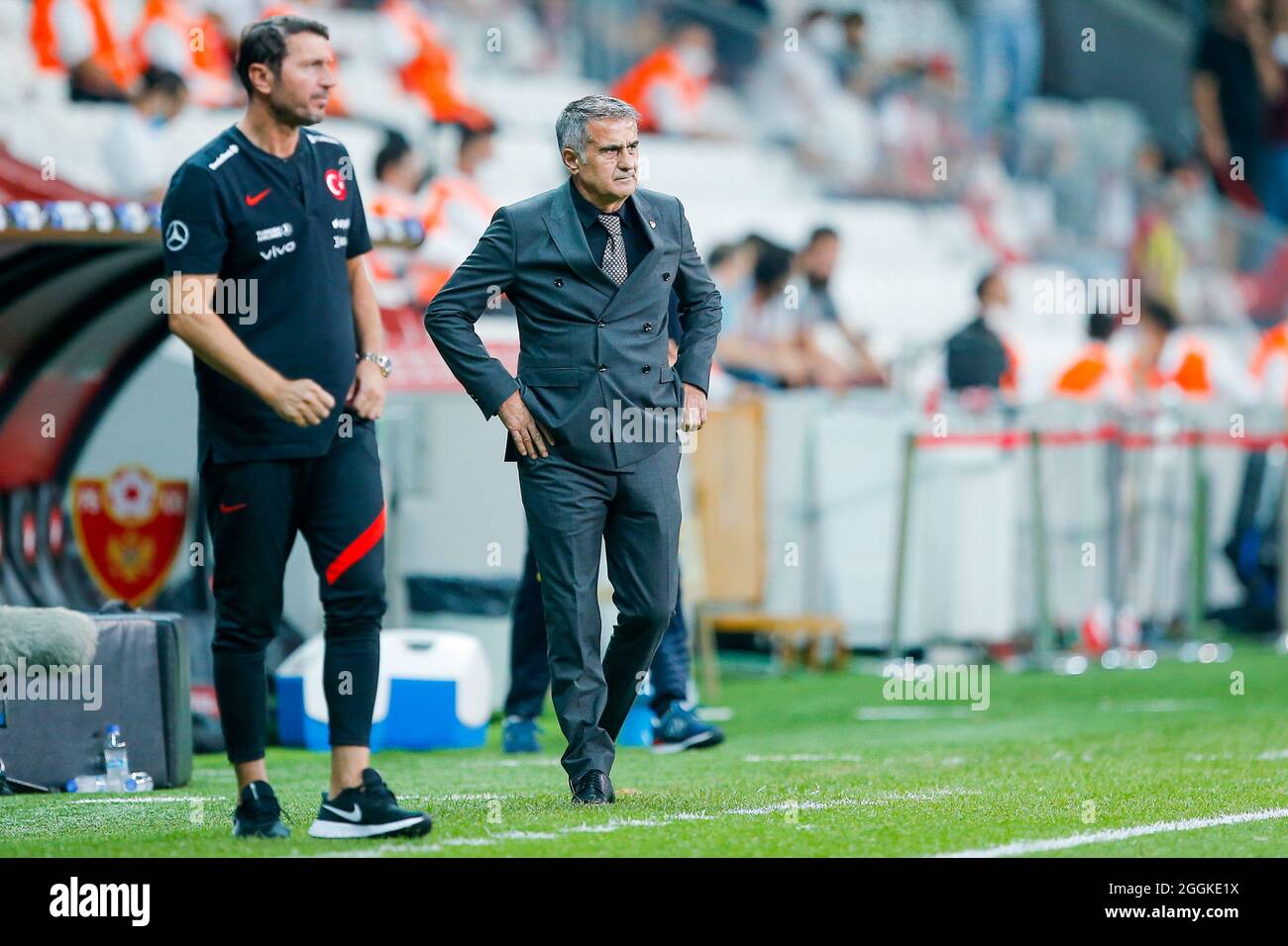 ISTANBUL, TURKEY - SEPTEMBER 1: Coach Senol Gunes of Turkey during the FIFA  World Cup 2022 Qualifier