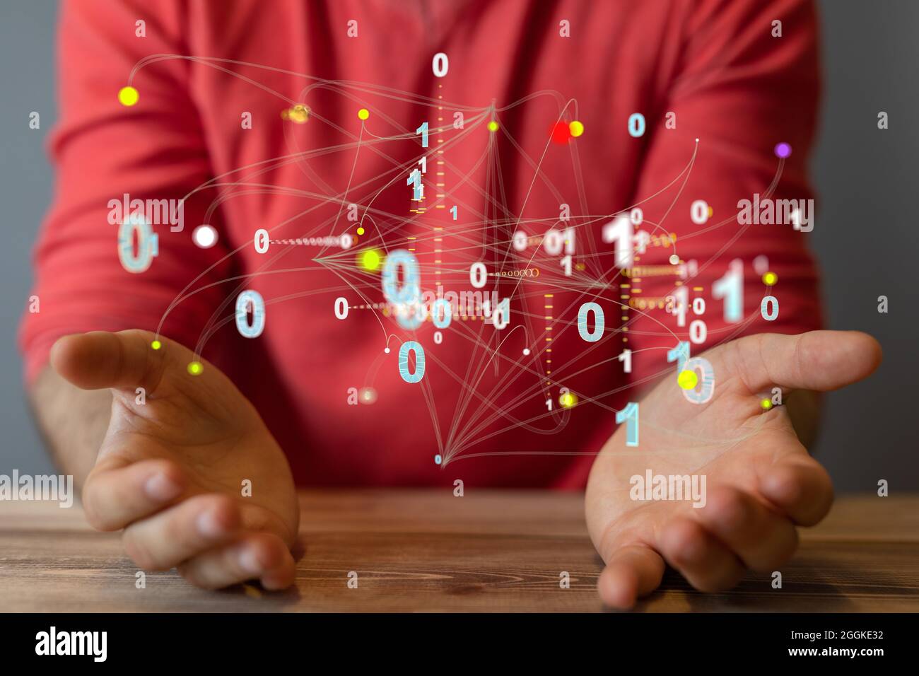 Person presenting the virtual projection of programming Stock Photo - Alamy