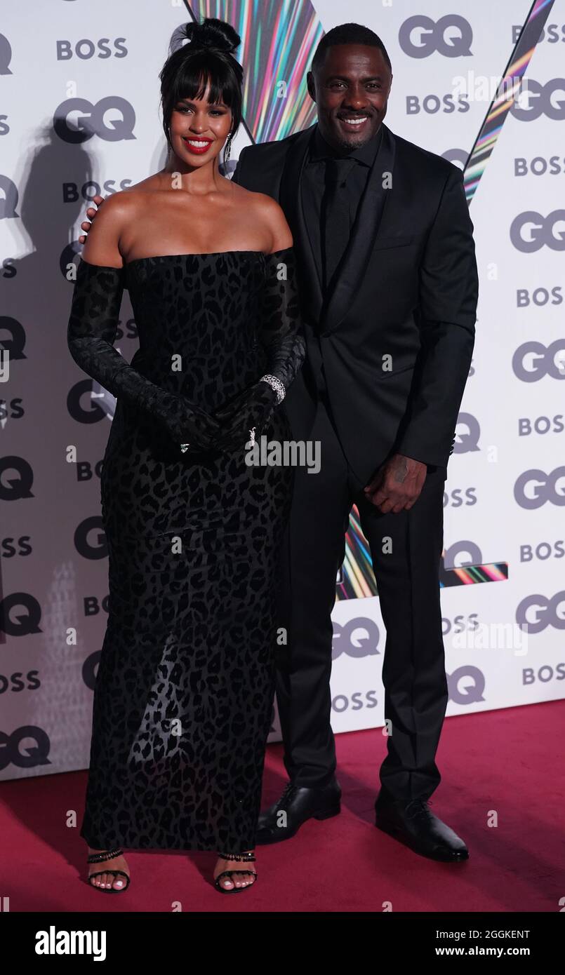 Idris Elba and Sabrina Dhowre Elba arriving at the GQ Men of the Year
