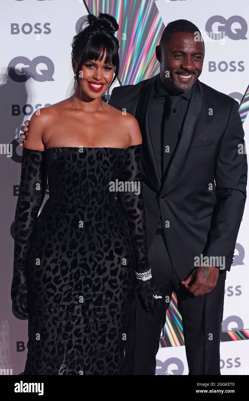Idris Elba and Sabrina Dhowre Elba arriving at the GQ Men of the Year