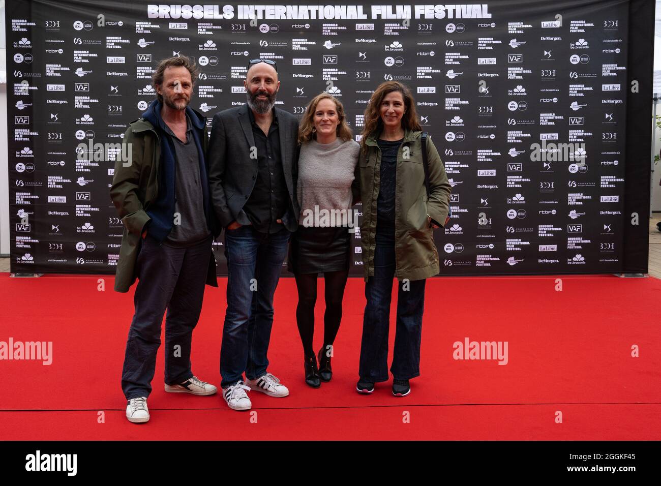 Sebastien Petit (CL) and Director Sarah Hirtt (CR) pictured during the red carpet on the opening night of the 'Brussels International Film Festival' ( Stock Photo