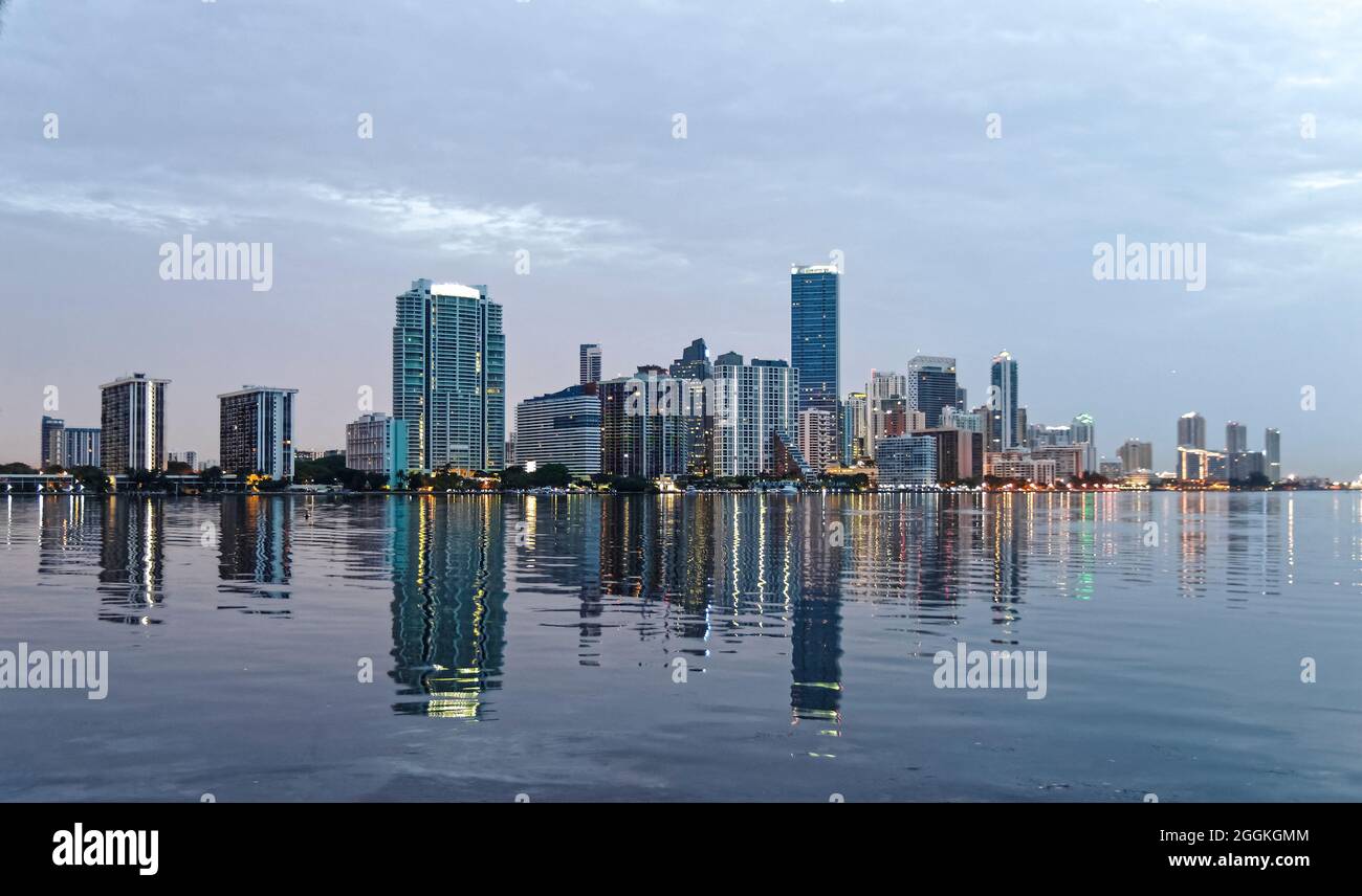 Brickell Buildings at Dawn. Miami. Florida. USA. Stock Photo