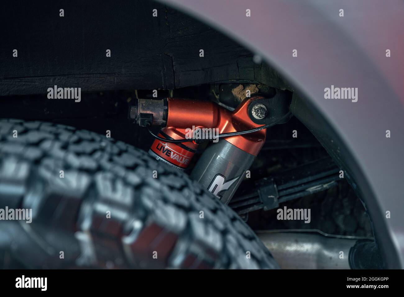 Ukraine, Odessa July 8 2021 Suspensions of the new Ford Raptor close