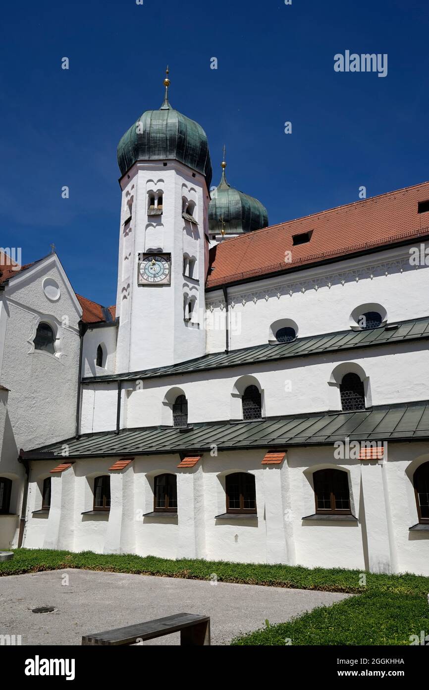 Germany, Bavaria, Upper Bavaria, Chiemgau, Seeon-Seebruck, Seeon Abbey, St. Lambert Abbey Church Stock Photo