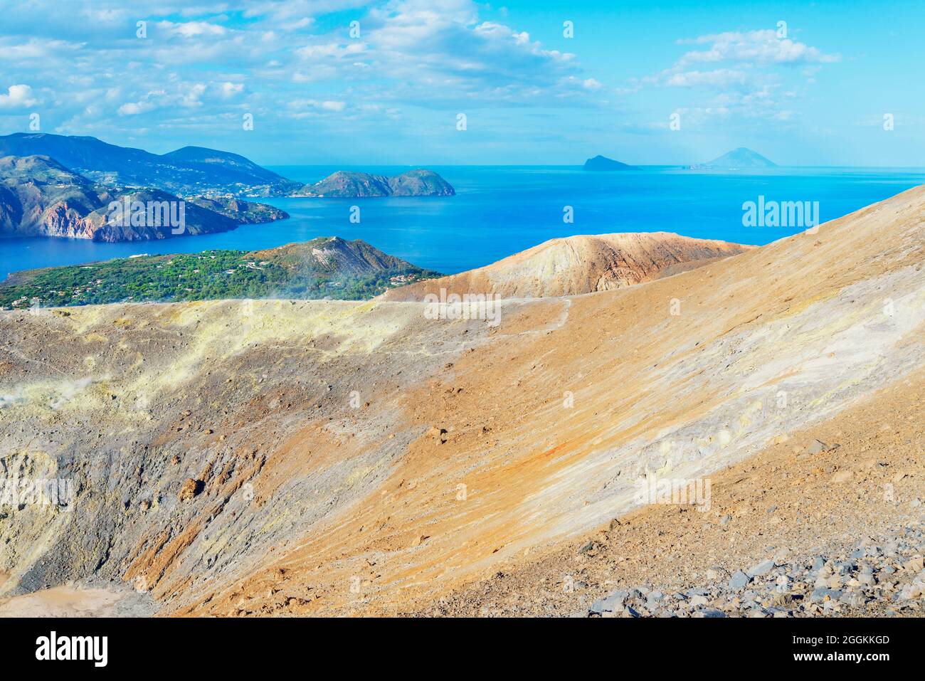 Gran Cratere view, Vulcano Island; Aeolian Islands; Sicily; Italy Stock Photo