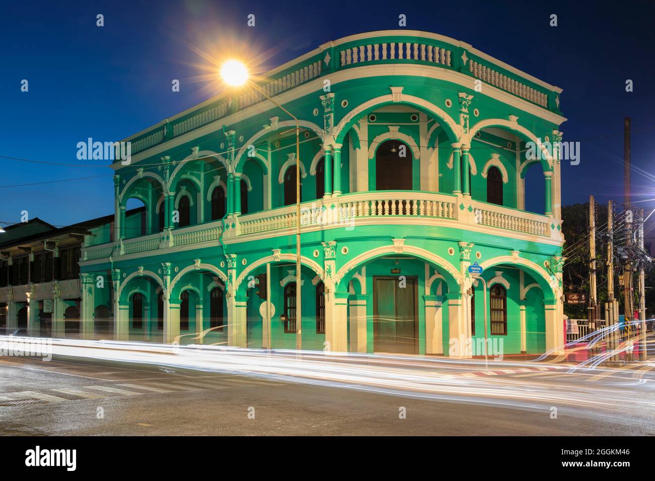 Portuguese colonial architecture in Old Phuket Town, Phuket, Thailand Stock Photo