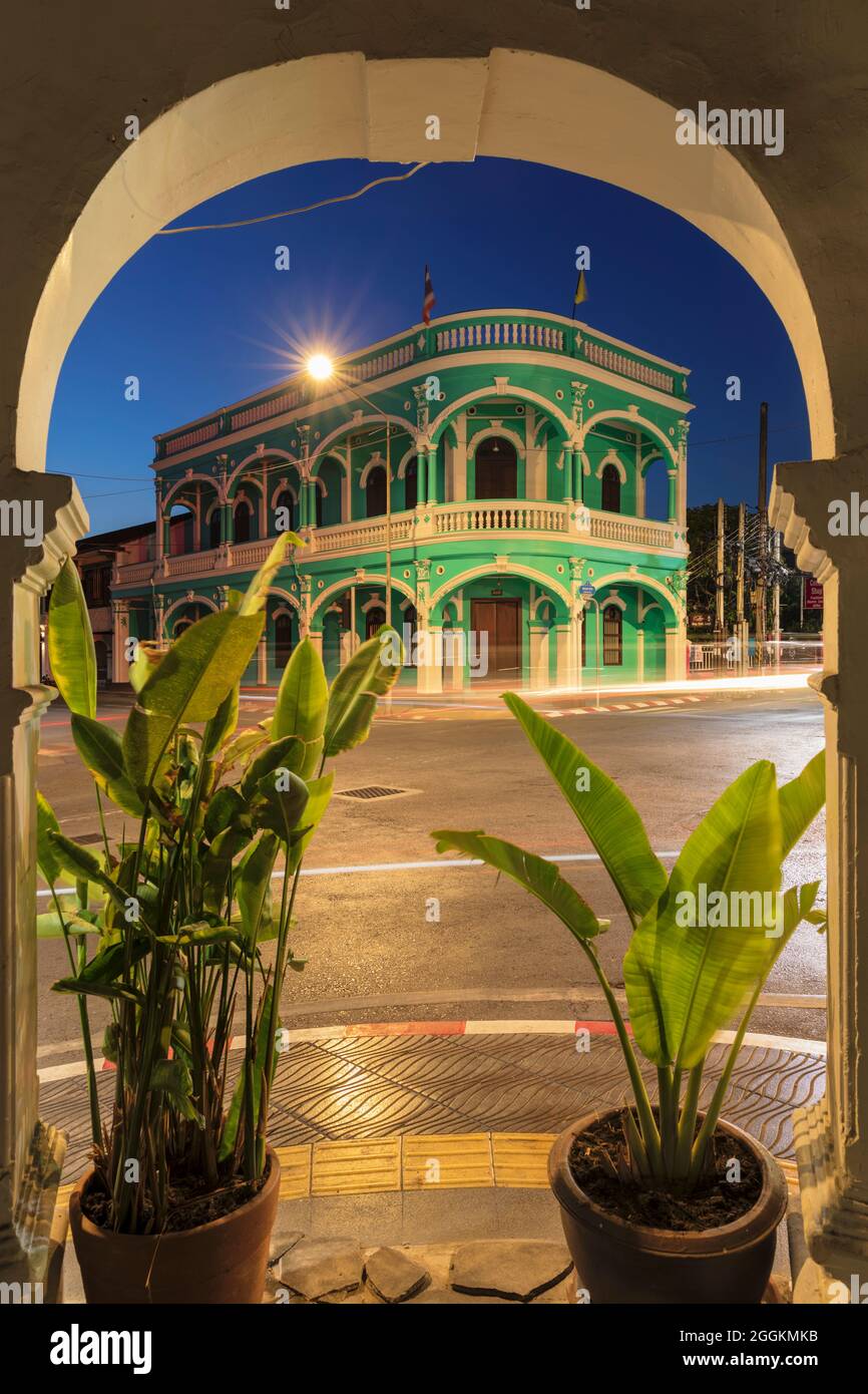 Sino-Portuguese architecture in Old Phuket Town, Phuket, Thailand Stock Photo