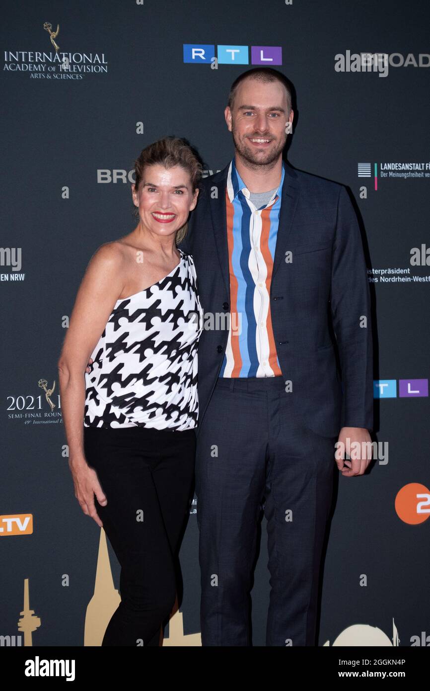 Cologne, Germany. 01st Sep, 2021. Actress and comedian Anke Engelke and producer Daniel Sonnabend arrive for a cocktail prolong on the occasion of Germany's nomination jury session for the semi-final round of judging at the International Emmy Awards. Credit: Marius Becker/dpa/Alamy Live News Stock Photo