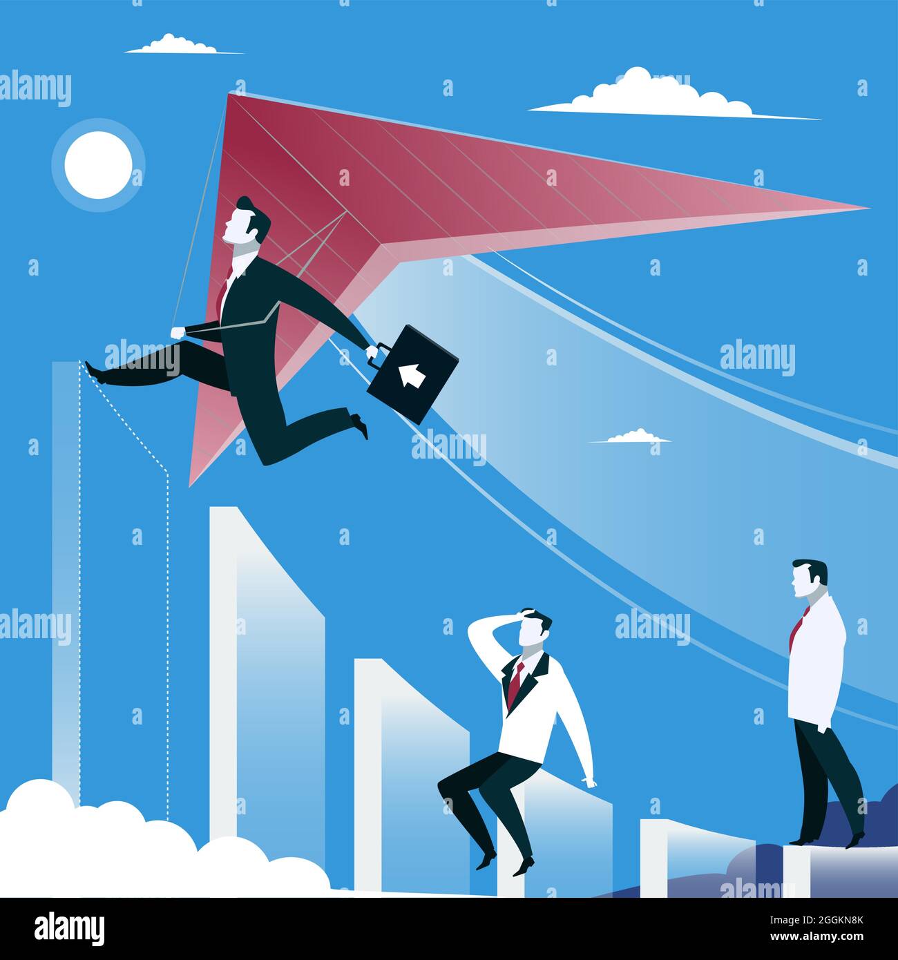 Successful business growth concept vector illustration Stock Vector ...