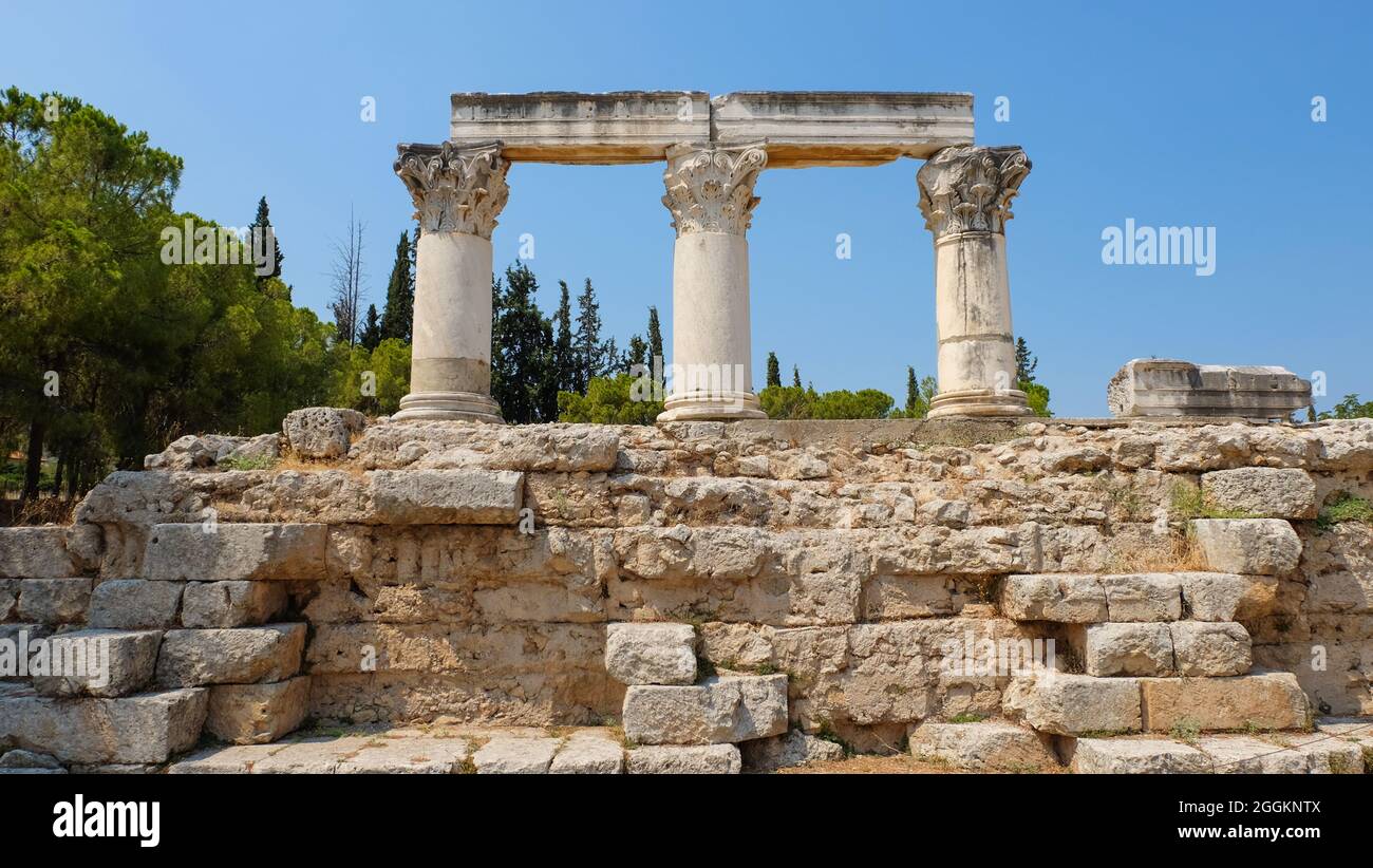 Temple of Octavia at the Ancient Corinth, Greece Stock Photo Alamy