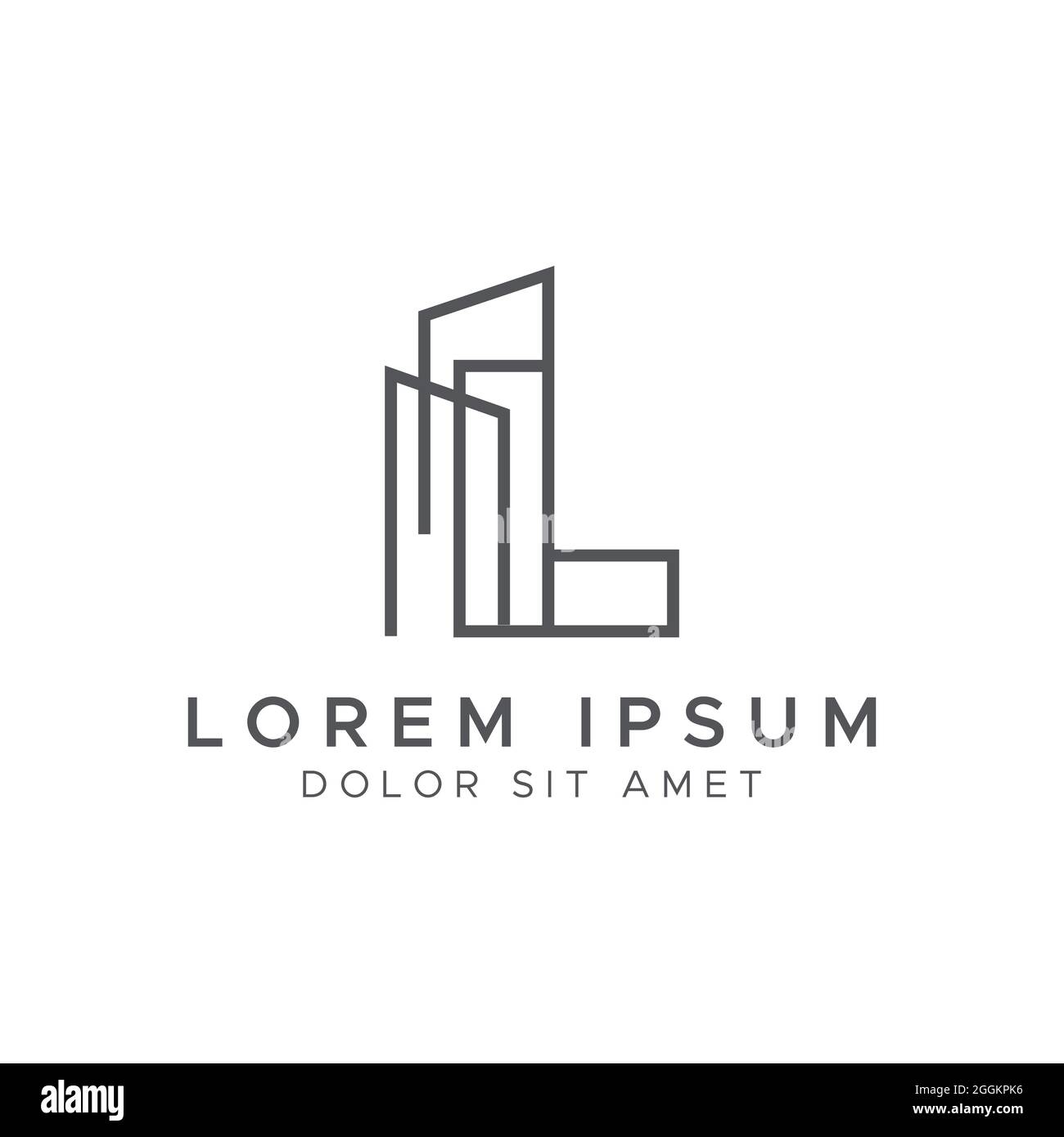 Initial Letter L Line Building Vector Stock Illustration Logo Design ...