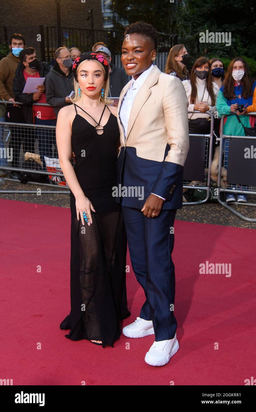 London, UK. 1 September 2021. Ella Baig and Nicola Adams arriving at the GQ Men Of The Year Awards 2021, the Tate Modern, London. Picture date: Wednesday September 1, 2021. Photo credit should read: Matt Crossick/Alamy Live News Stock Photo