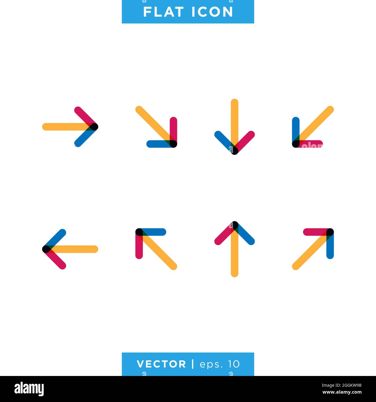 Set of arrow icon vector stock illustration design template. Editable ...