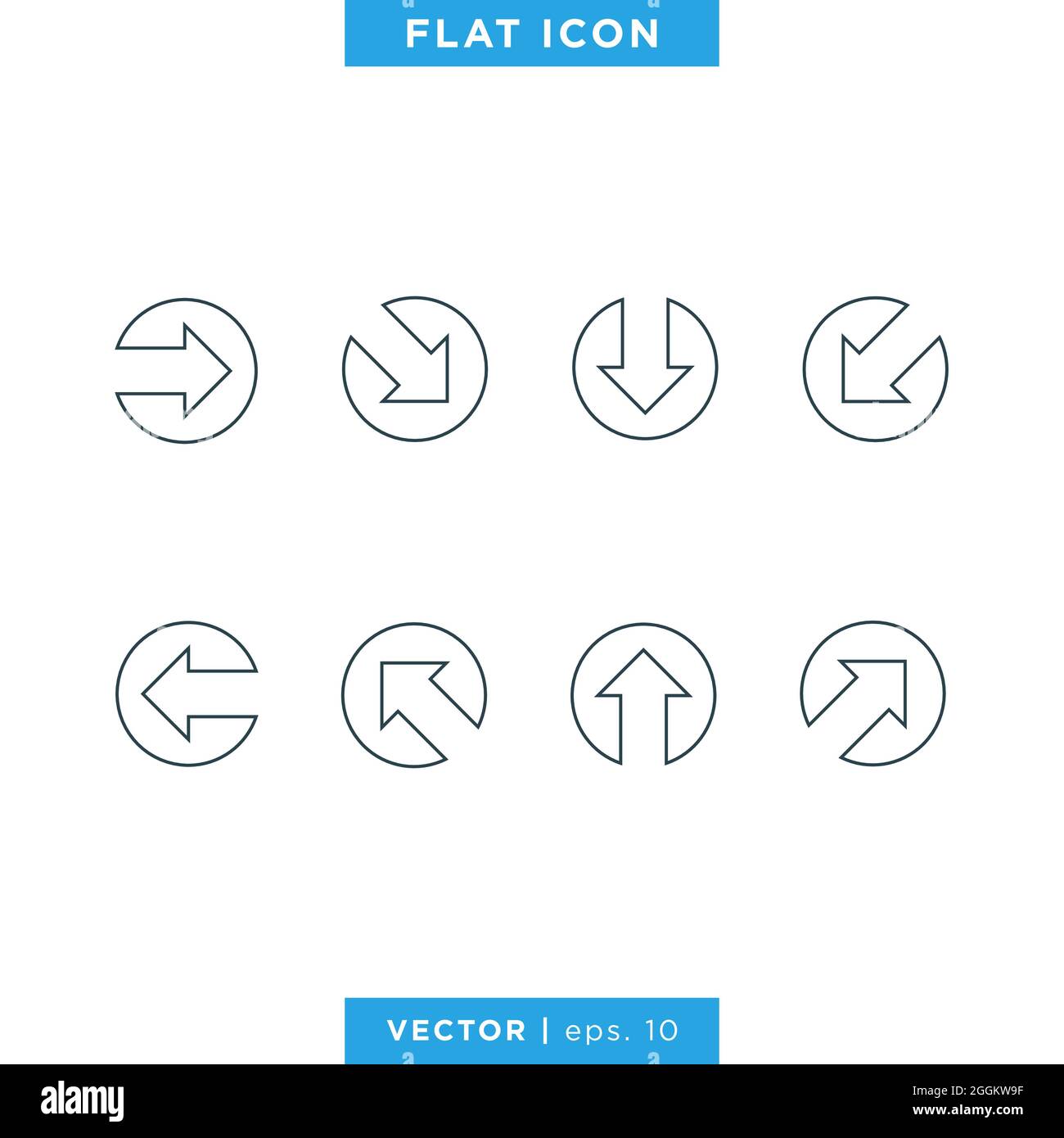 Set of arrow icon vector stock illustration design template. Editable ...