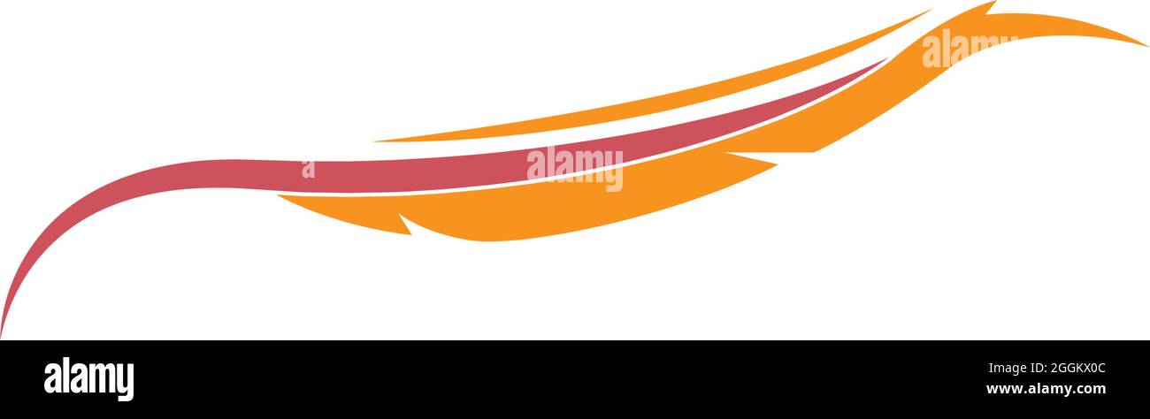 Feather icon logo flat design template vector Stock Vector