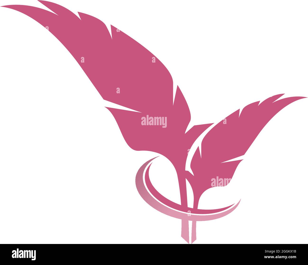 Feather icon logo flat design template vector Stock Vector