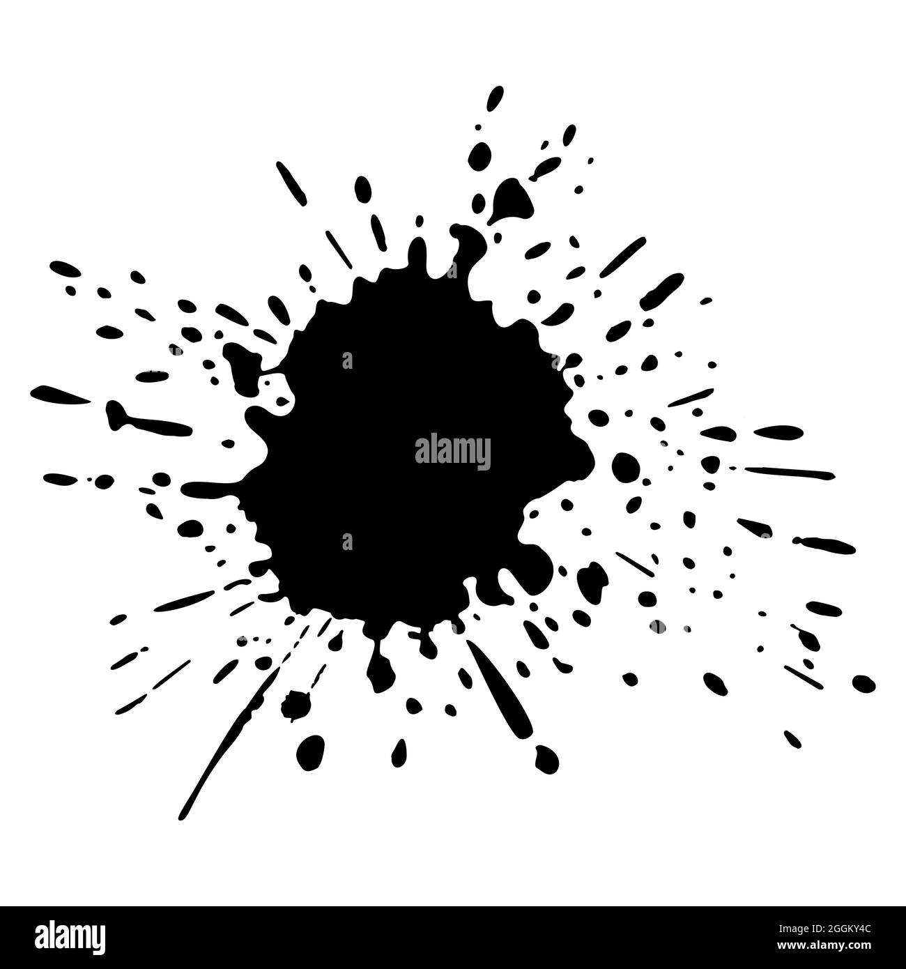Ink drop. Round, ragged inkblot. Vector illustration Stock Vector Image ...