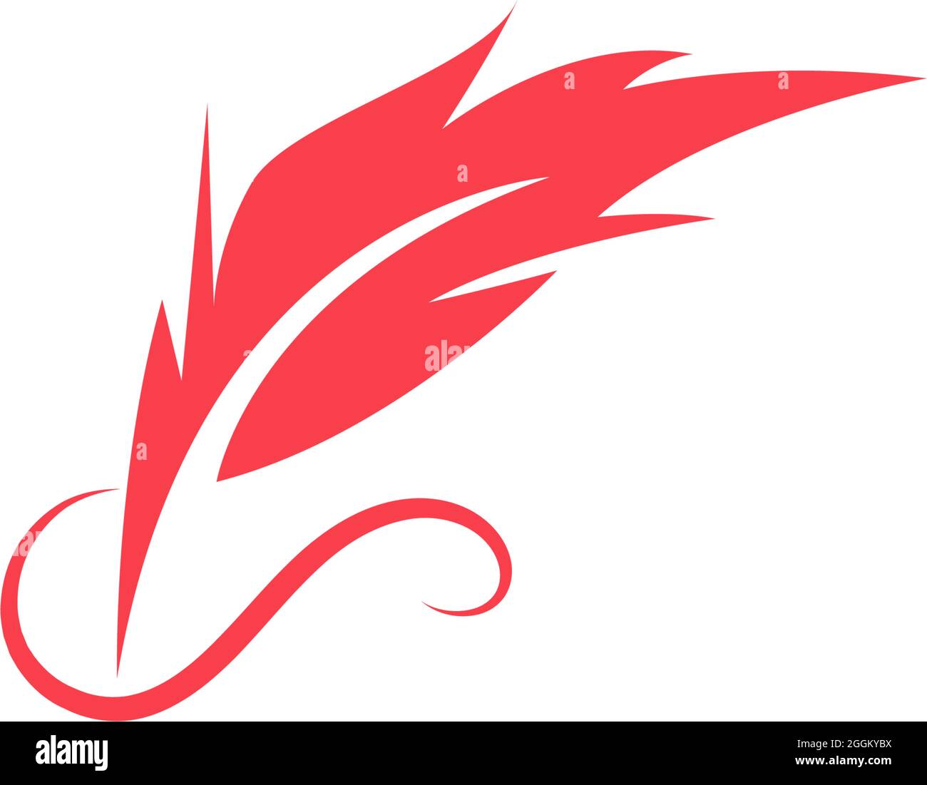 Feather icon logo flat design template vector Stock Vector