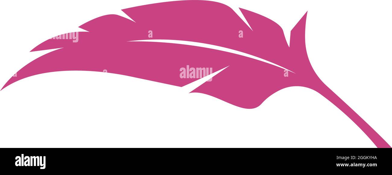 Feather icon logo flat design template vector Stock Vector