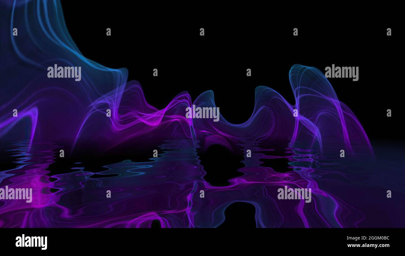 Abstract Digital Wave And Smoke Flow Stock Photo - Alamy
