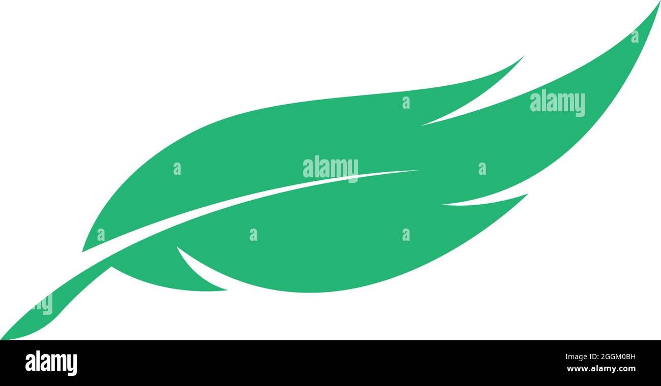 Feather icon logo flat design template vector Stock Vector
