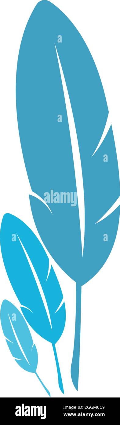 Feather icon logo flat design template vector Stock Vector