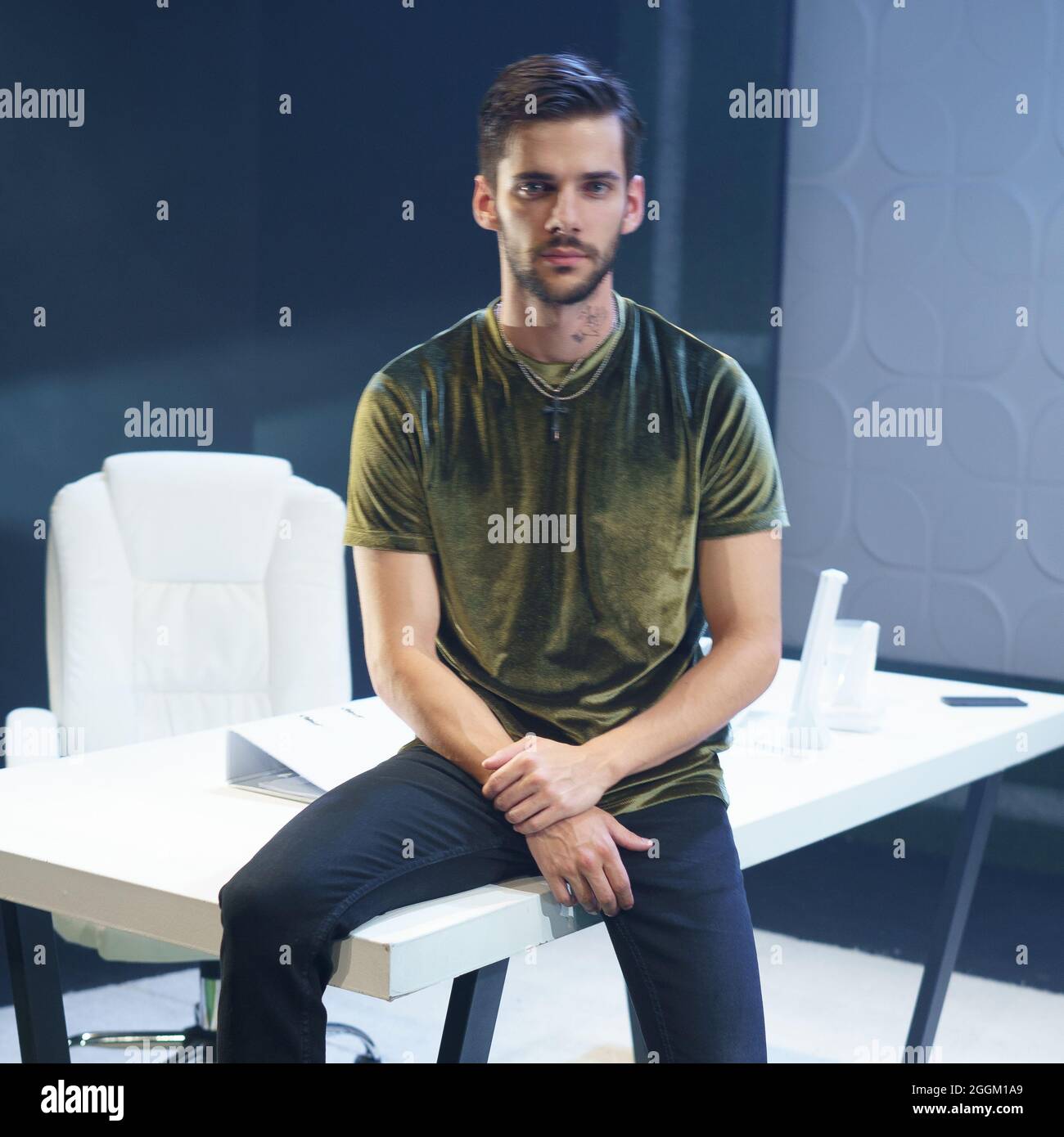 Madrid, Spain. 01st Sep, 2021. The actor Alvaro Rico, seen posing