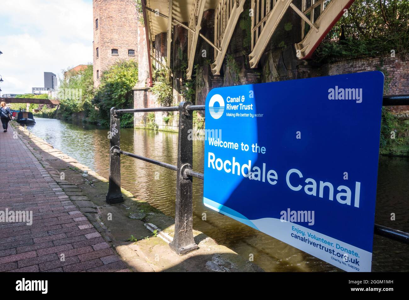 Rochdale canal part of Canal and River trust in Manchester city center Stock Photo