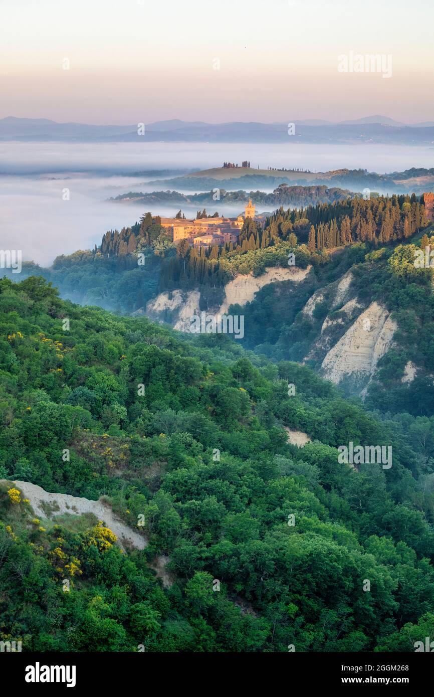 Abbey of Monte Oliveto Maggiore, Asciano, province of Siena, Tuscany, Italy Stock Photo