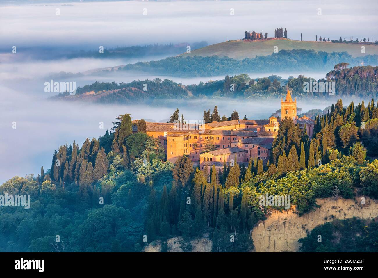 Abbey of Monte Oliveto Maggiore, Asciano, province of Siena, Tuscany, Italy Stock Photo