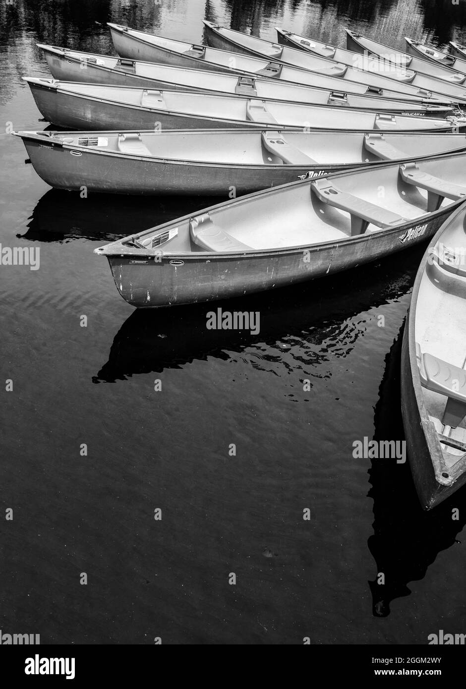 Canoes in the water Stock Photo