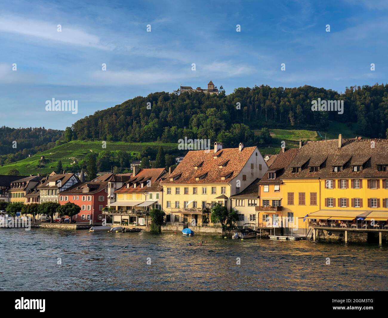 Rhine Riverside Stein am Rhein, Rhine, city, riverside, Switzerland Stock Photo - Alamy