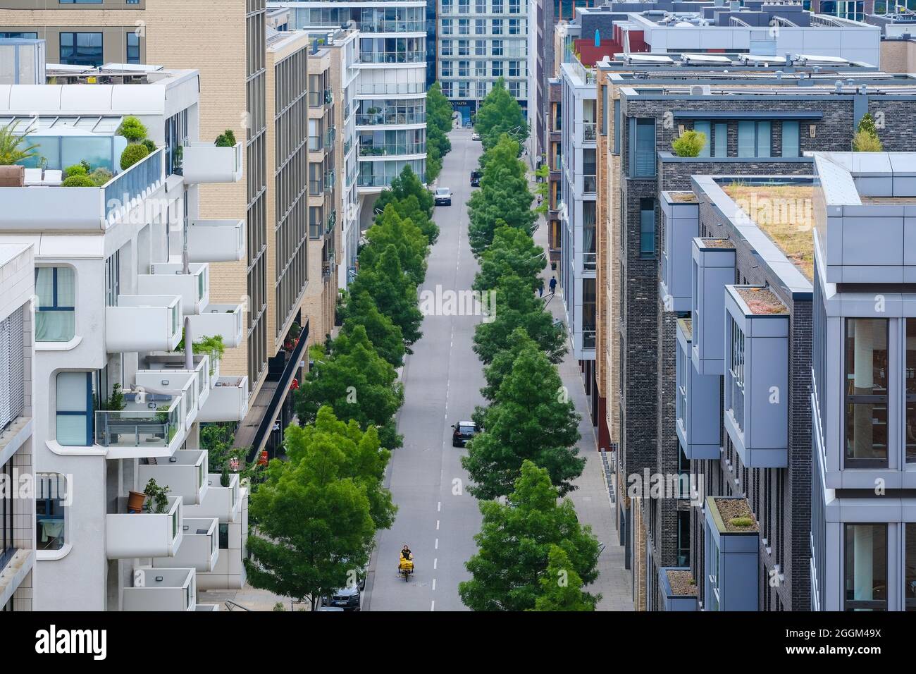 Hamburg, Germany - Hafencity, modern residential buildings. Stock Photo